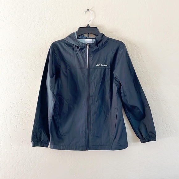 Black Columbia Juniors Hooded Zipup Lightweight‎ Jacket - Picture 1 of 8